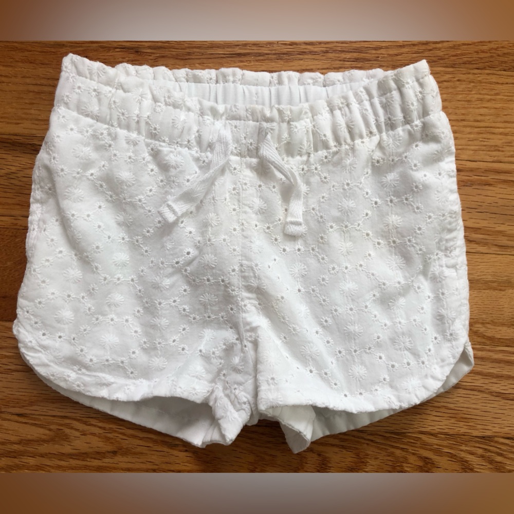 Cat & Jack White Eyelet Drawstring Shorts - Picture 7 of 8